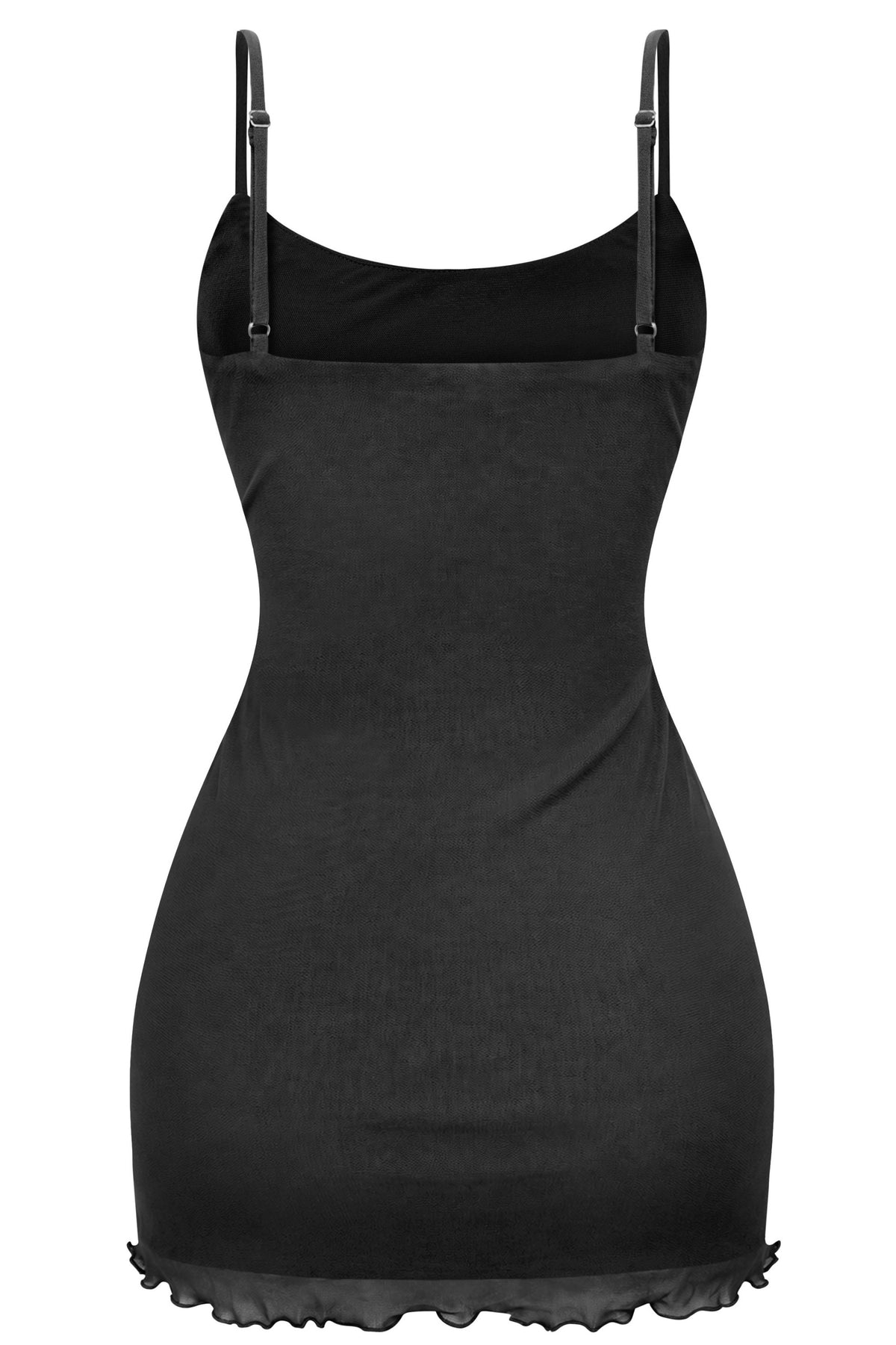 Sleeveless Beaded Mesh Mini Dress