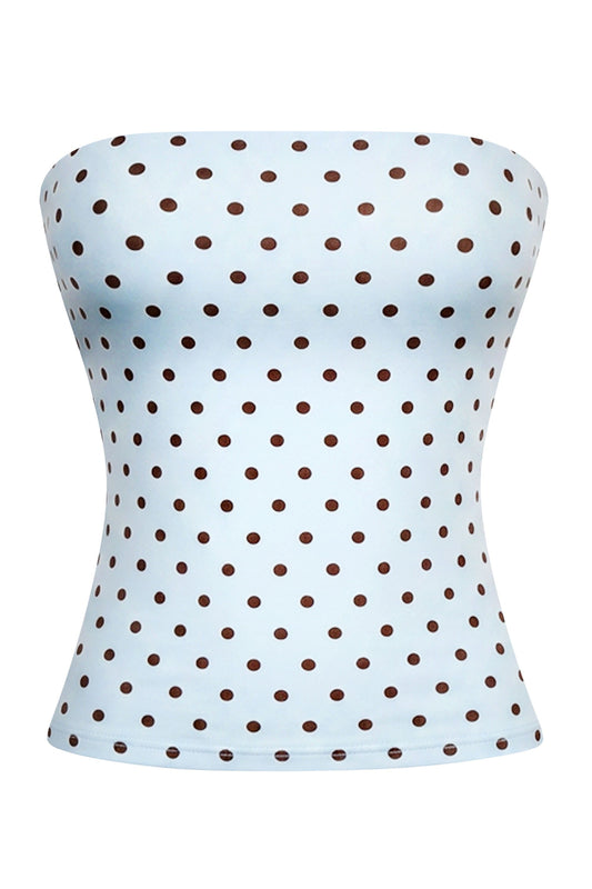 Strapless Polka Dot Crop Top