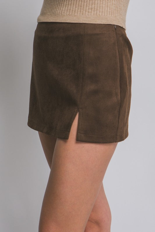 Suede Mini Skort