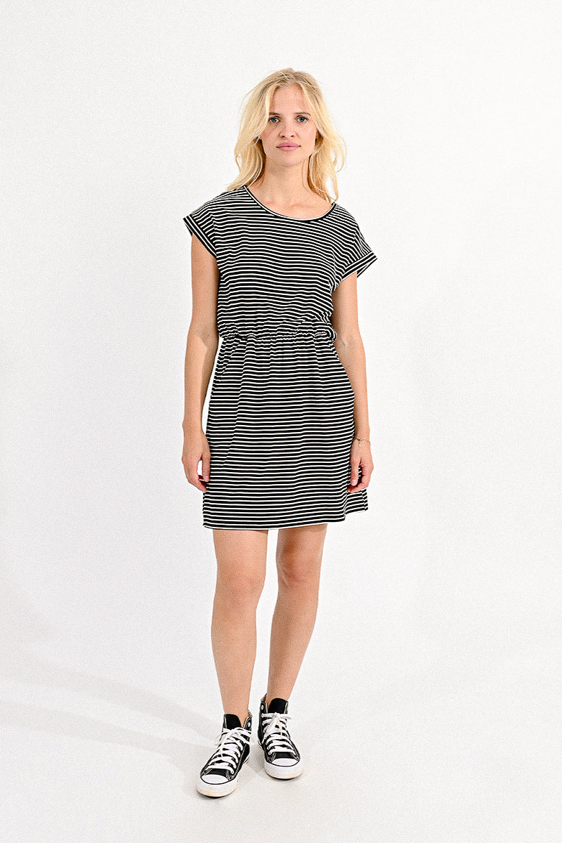Striped Short Sleeve Mini Dress