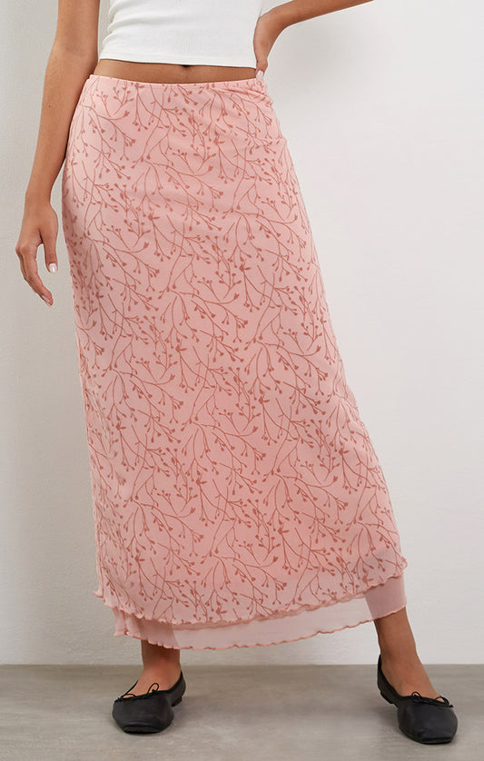 Tresha Coral Maxi Skirt