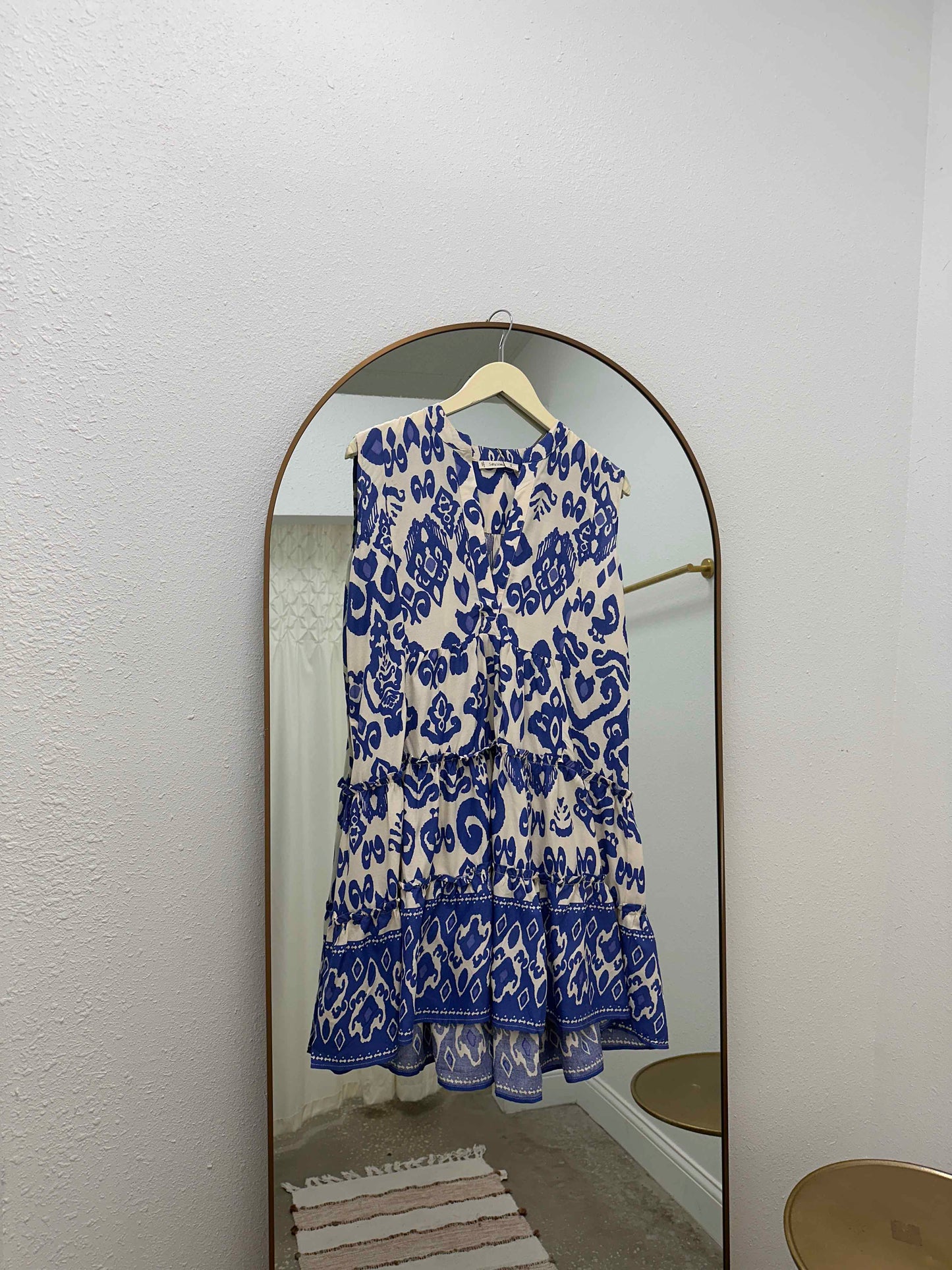 V-Neck Printed Short Dress