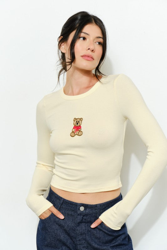 Teddy Bear Long Sleeve Top