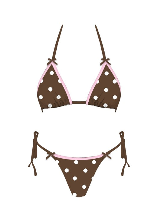 Cafe Polka Triangle Bikini Set