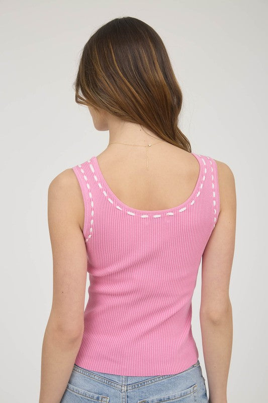 Tie Detail Knit Tank Top