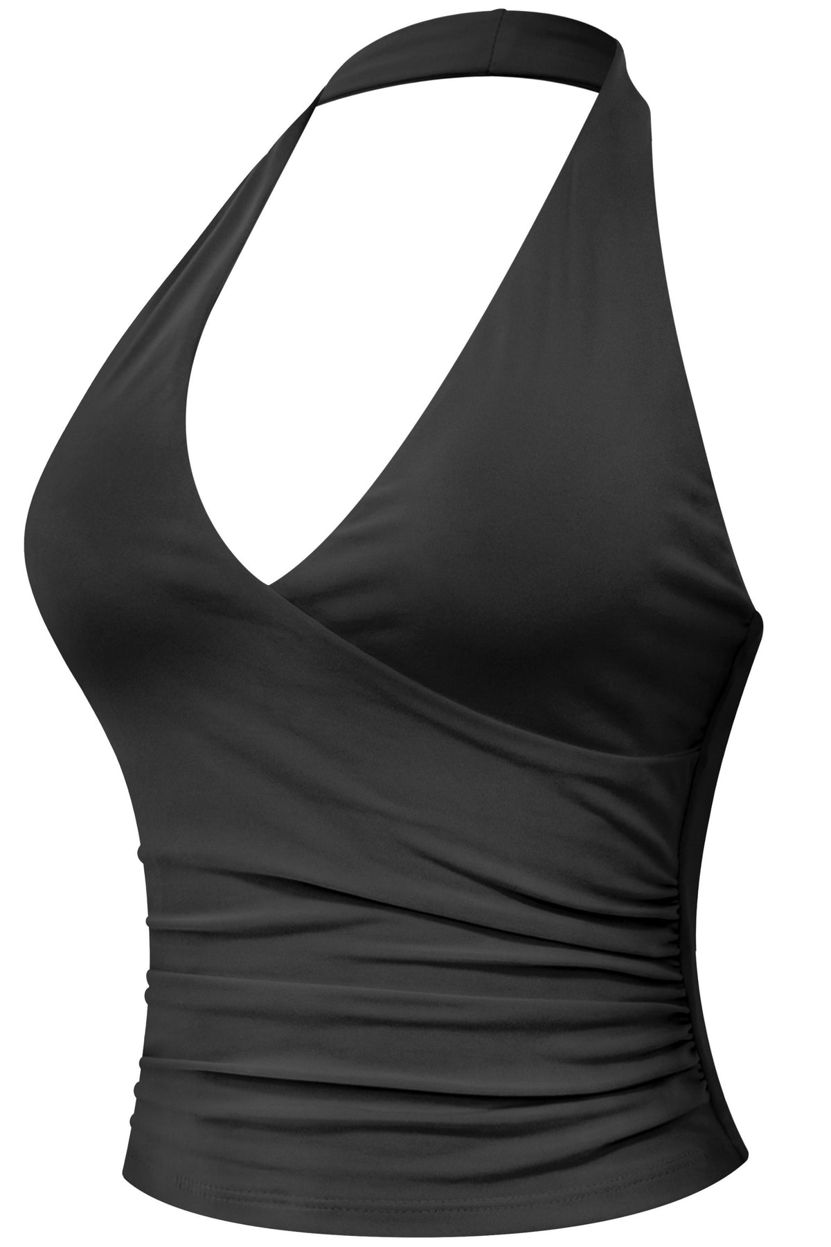 Halter V-neck Open Back Top