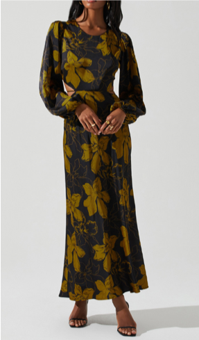 Quinn Floral Long Sleeve Midi Dress