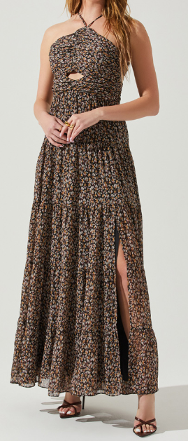 Madeline Center Cutout Floral Maxi Dress