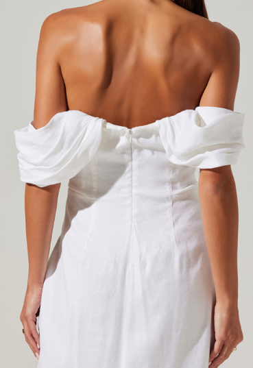 Opal Off-Shoulder Corset Midi Dress