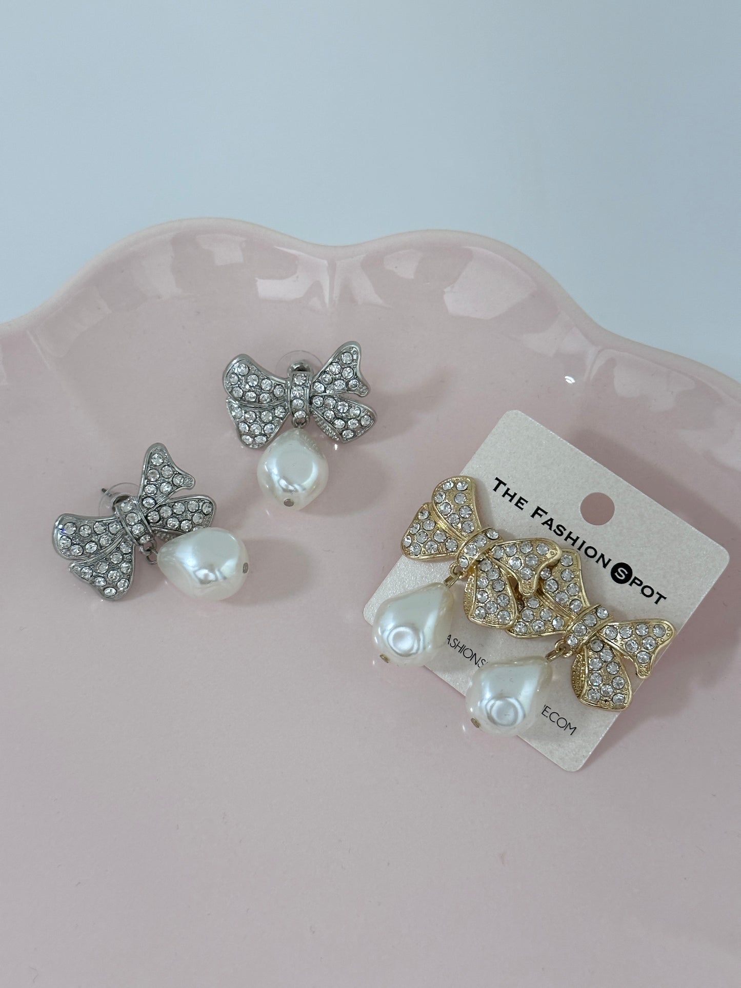 Pearl Bow Earrings