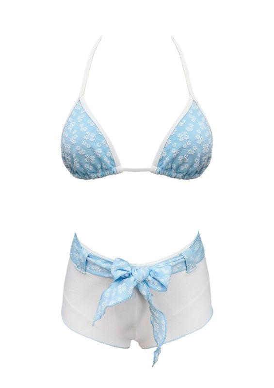Meet Me By The Shore Shorts Bikini Set