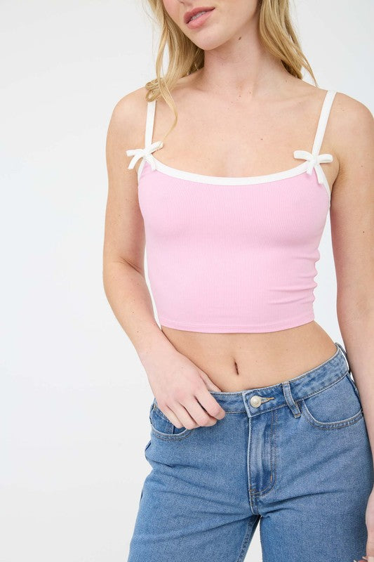 Ribbon Detail Cropped Cami