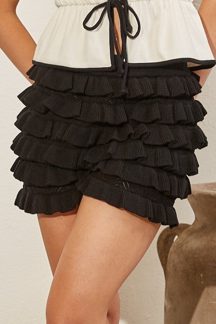 Ruffle Knit Shorts