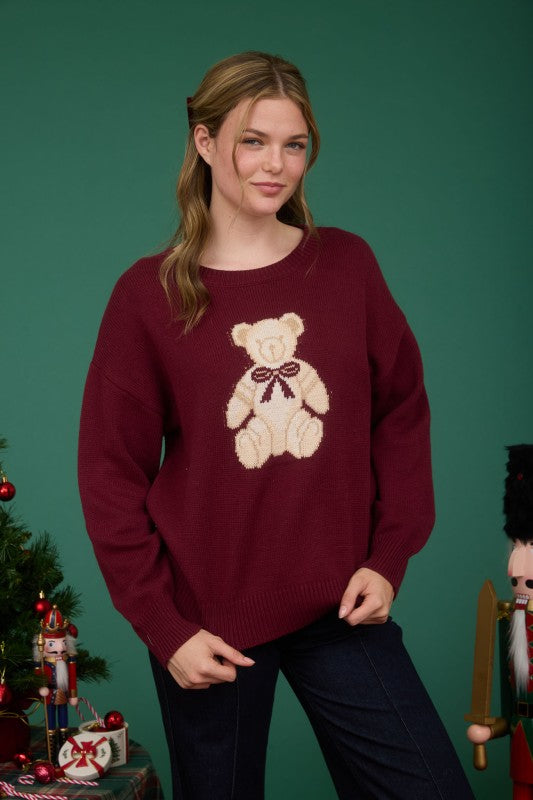 Teddy Bear Jacquard Sweater