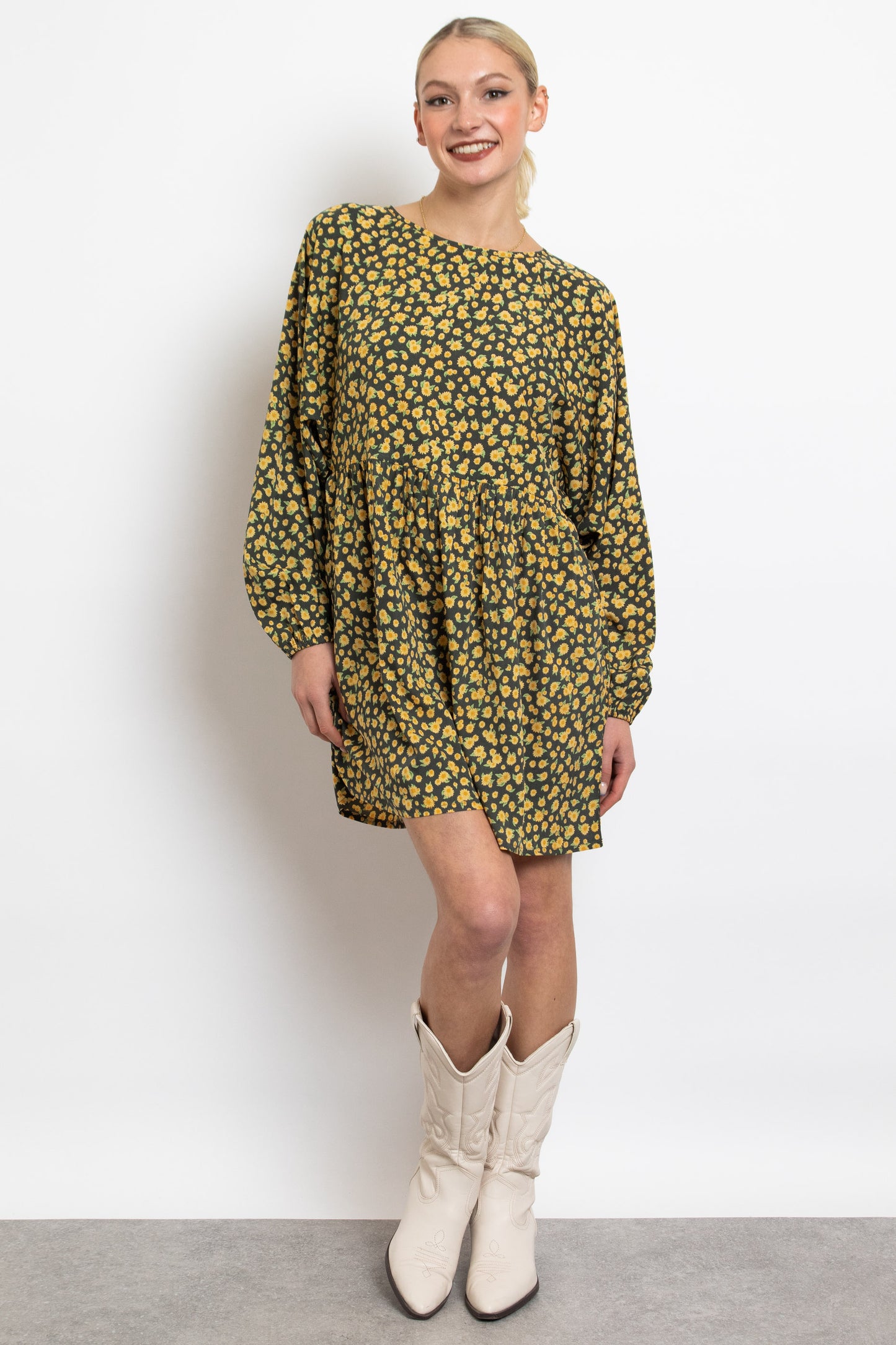 Alexis Sunflower Long Sleeve Dress