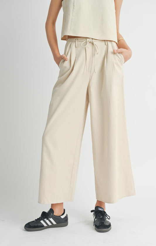 Past Midnight Wide Leg Pants with Ties