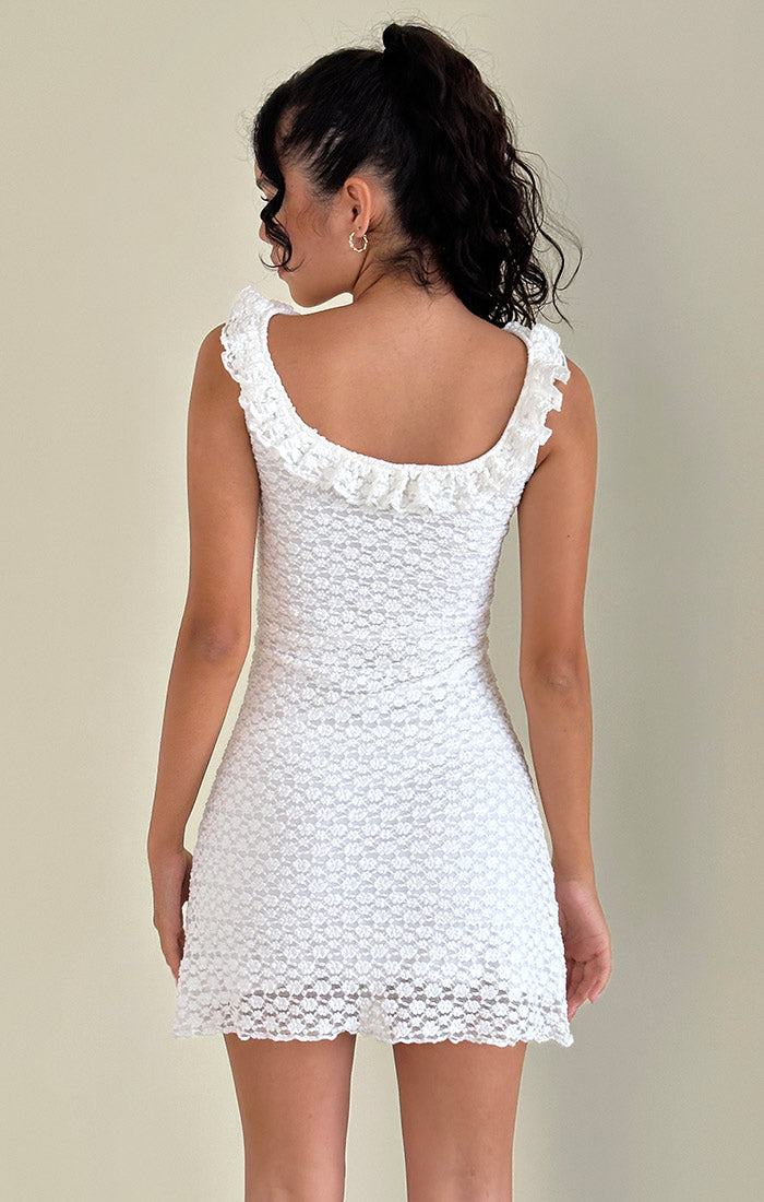 Elliana Frill Edge Lace Mini Dress