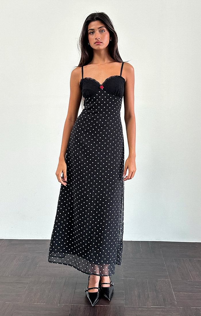 Wilonna Polka Dot Maxi Dress