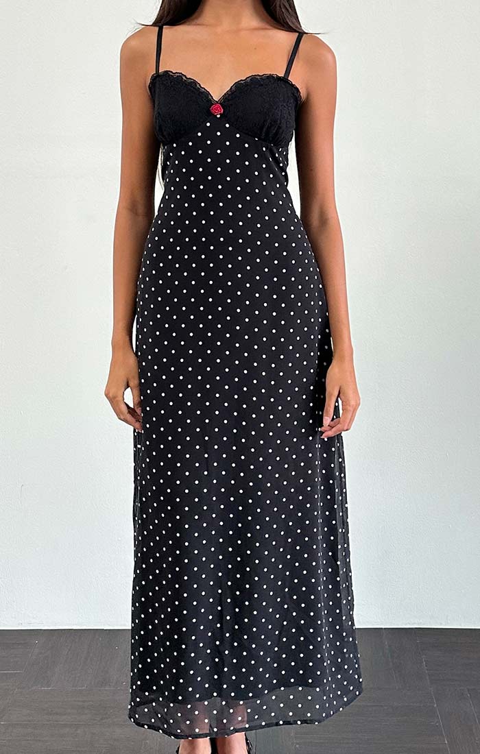 Wilonna Polka Dot Maxi Dress