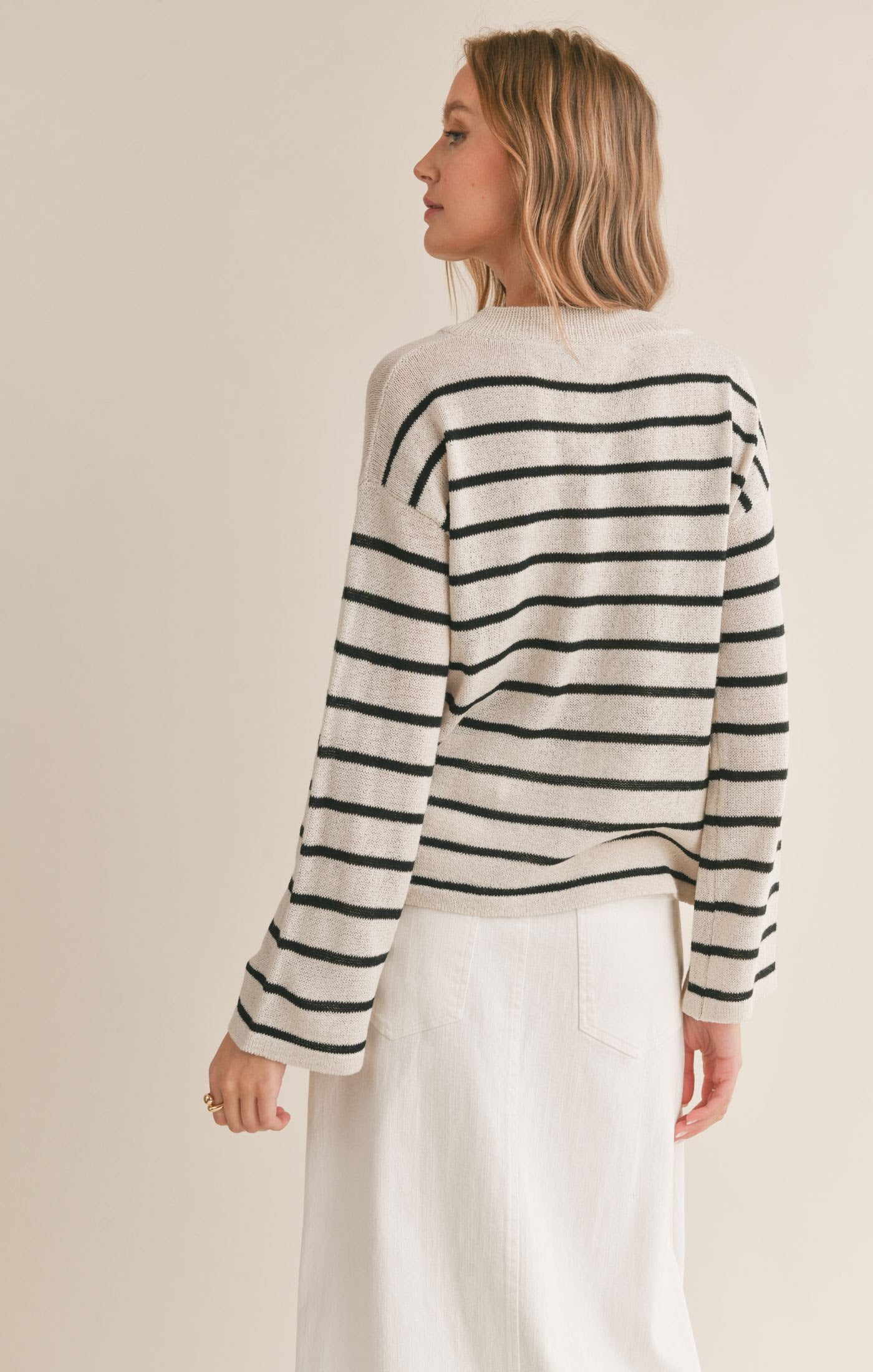 Ready to Ride Lace-up Striped Sweater