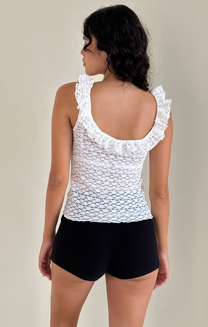 Olaya Frill Edge Lace Top