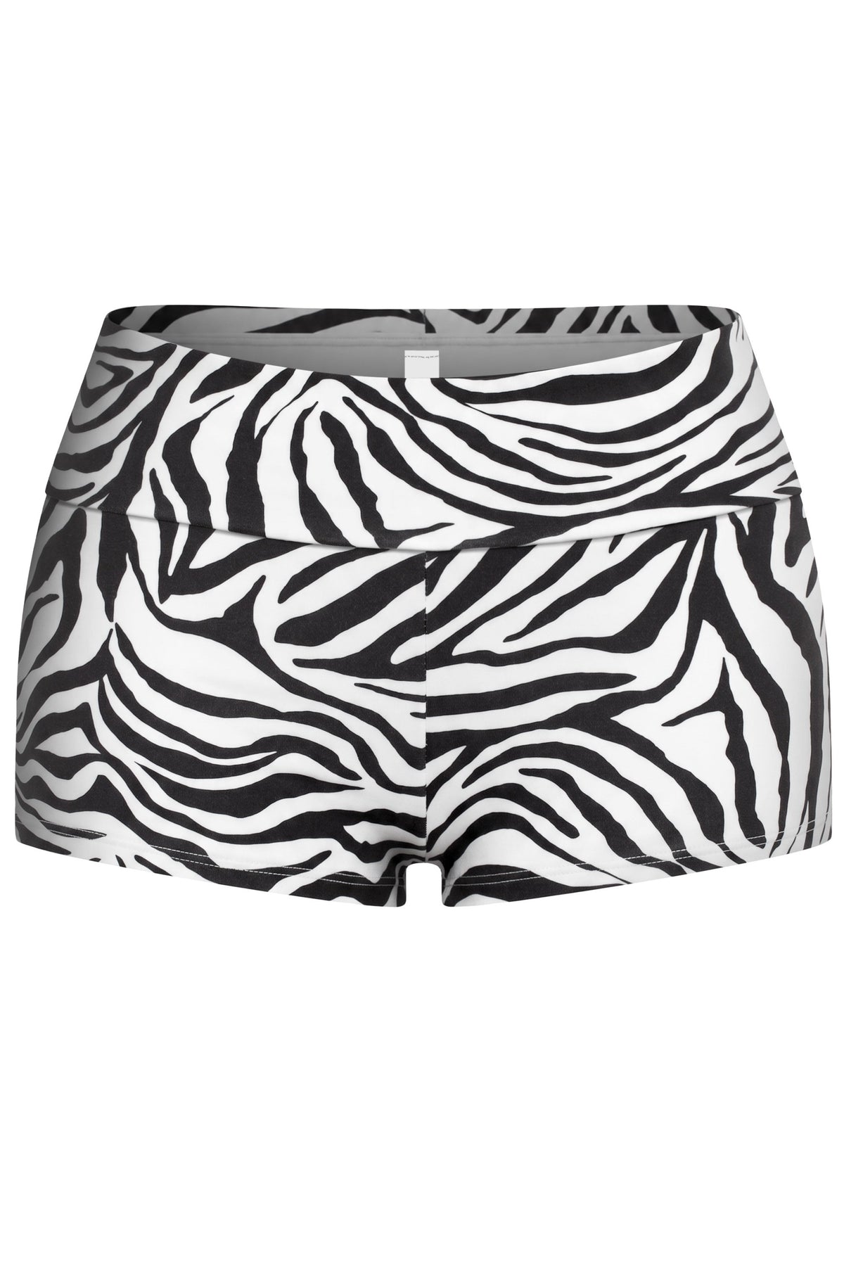 Fold Over Mid-Waist Zebra Shorts
