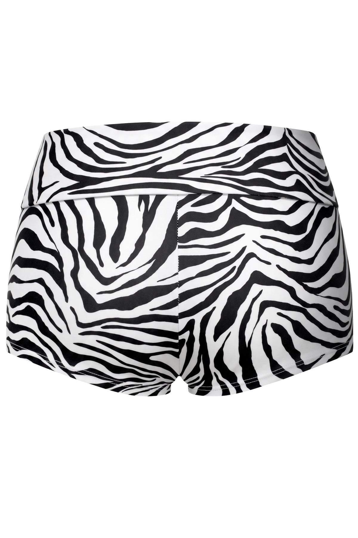 Fold Over Mid-Waist Zebra Shorts